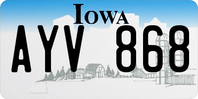 IA license plate AYV868