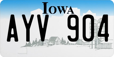 IA license plate AYV904