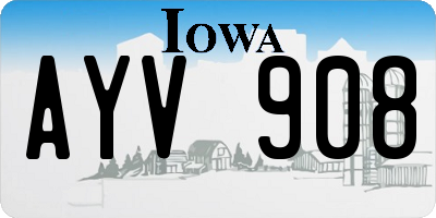 IA license plate AYV908