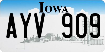 IA license plate AYV909