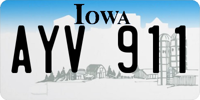 IA license plate AYV911