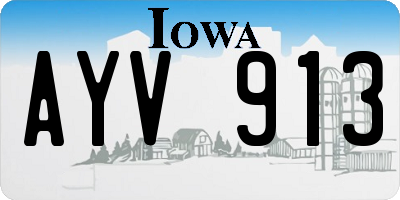 IA license plate AYV913