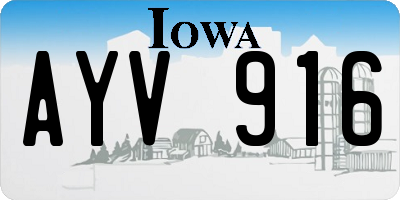 IA license plate AYV916