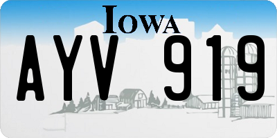 IA license plate AYV919