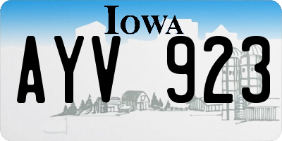 IA license plate AYV923