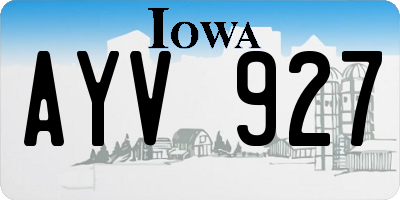 IA license plate AYV927