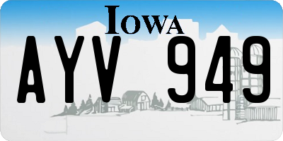 IA license plate AYV949