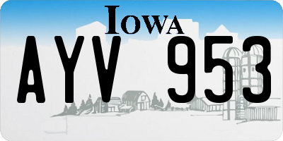 IA license plate AYV953