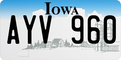 IA license plate AYV960