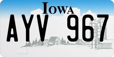 IA license plate AYV967