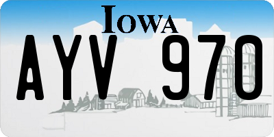 IA license plate AYV970