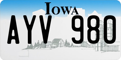IA license plate AYV980