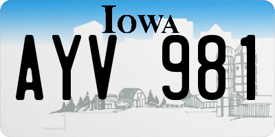 IA license plate AYV981
