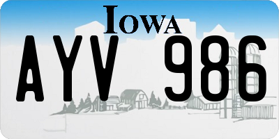 IA license plate AYV986