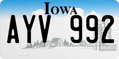 IA license plate AYV992