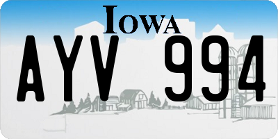 IA license plate AYV994