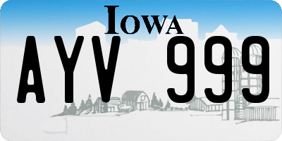 IA license plate AYV999