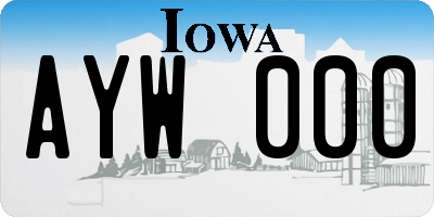 IA license plate AYW000