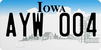 IA license plate AYW004