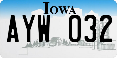 IA license plate AYW032