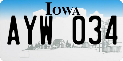 IA license plate AYW034