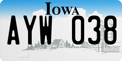 IA license plate AYW038