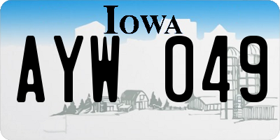 IA license plate AYW049