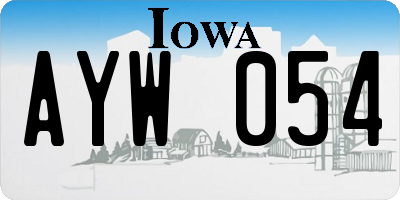 IA license plate AYW054