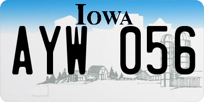 IA license plate AYW056
