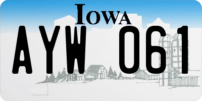 IA license plate AYW061