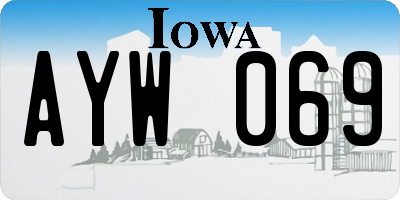 IA license plate AYW069