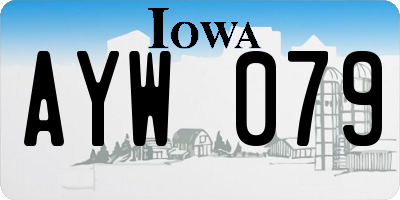 IA license plate AYW079