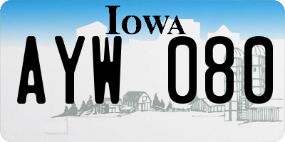 IA license plate AYW080