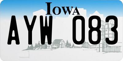 IA license plate AYW083