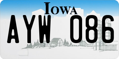 IA license plate AYW086