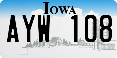 IA license plate AYW108