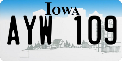 IA license plate AYW109
