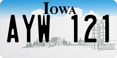 IA license plate AYW121