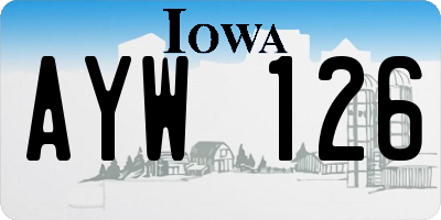 IA license plate AYW126