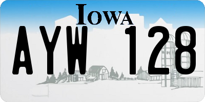 IA license plate AYW128