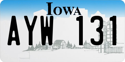 IA license plate AYW131