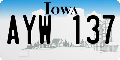 IA license plate AYW137