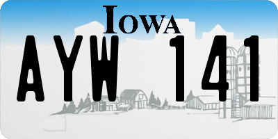 IA license plate AYW141