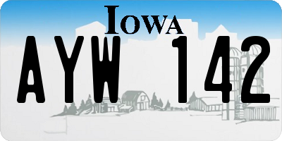IA license plate AYW142
