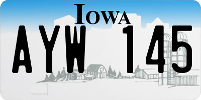 IA license plate AYW145