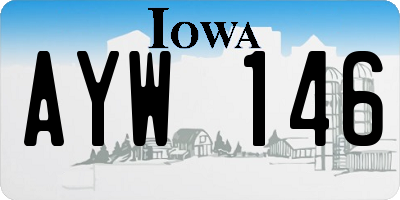 IA license plate AYW146