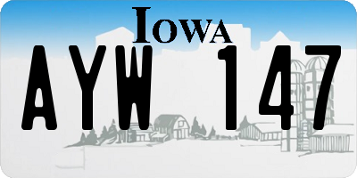 IA license plate AYW147