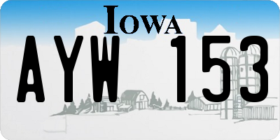IA license plate AYW153