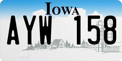 IA license plate AYW158