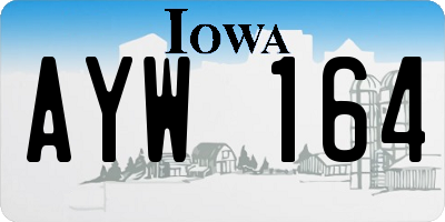 IA license plate AYW164